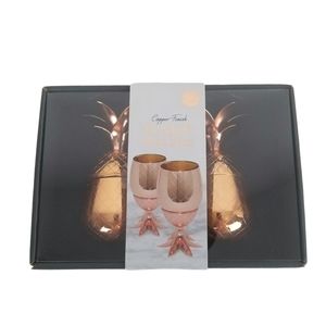 Copper Finish Pineapple Shot Glasses 2 Pack NIB
